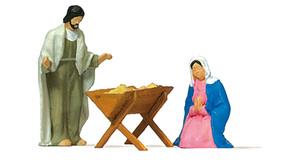 Maria und Josef mit Krippe